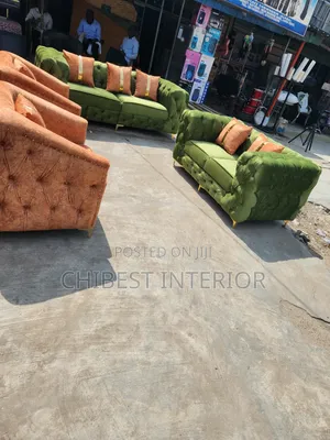 Gold and Lemon Green Sofa Fabric Chair