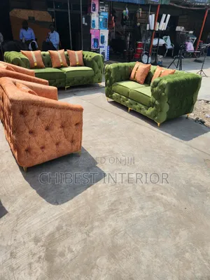 Full Set of 7 Seaters Padded Sofa Fabric Chair