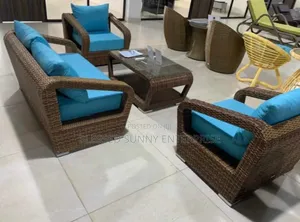 Set of Rattan Outdoor Chair by 4 With Table