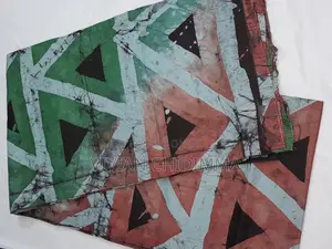 2-Tone Triangle Design Guinea Brocade Adire/Kampala -5 Yards