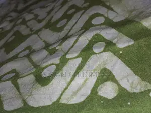 Pastel Green Triangle Design Silk Adire / Kampala - 5 Yards