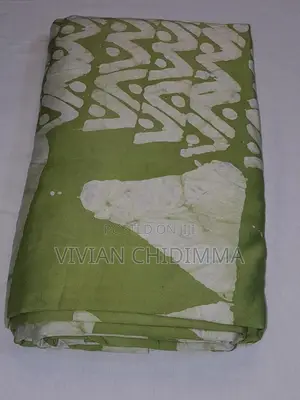 Pastel Green Triangle Design Silk Adire / Kampala - 5 Yards