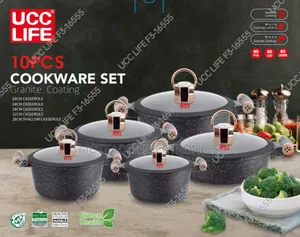 Ucclife 10pcs Elegant Design Granite Nonstick Ring Handle Cookware Set