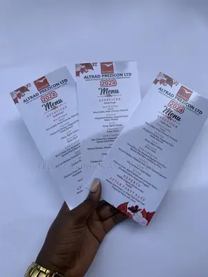 Menu Card for End of Year Party