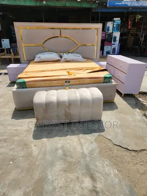 6by6 Bed Stand With Mirror, Side Drawers and Footrest