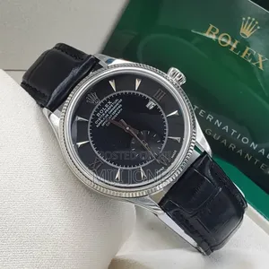 Oyster Perpetual Cosmograph Black Leather Watch