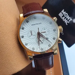 MONTBLANC White Dial Brown Strap Watch