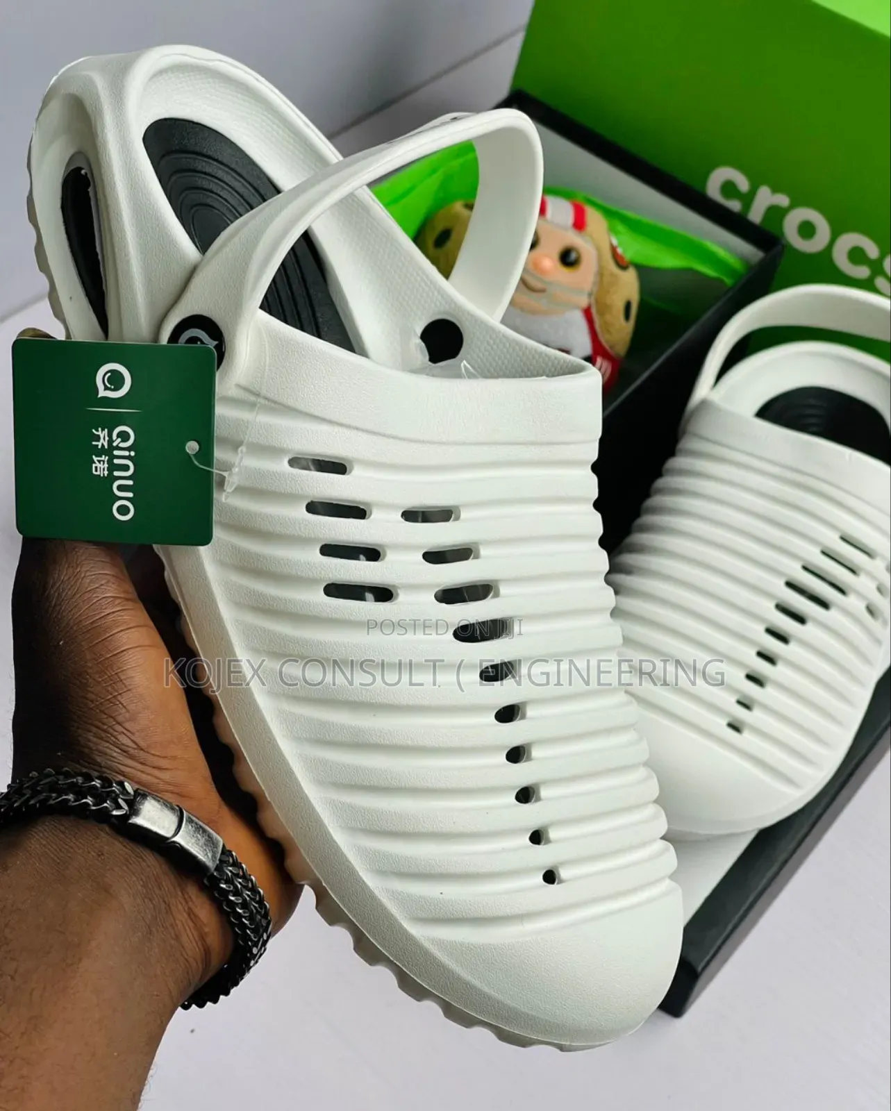 Crocs Plain White Slides Available