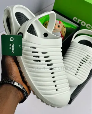 Crocs Plain White Slides Available