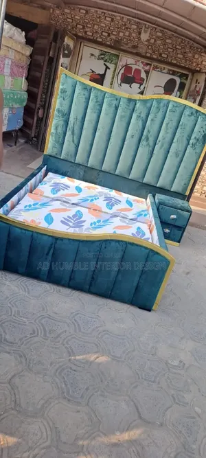 4/6 Green Padded Bedframe