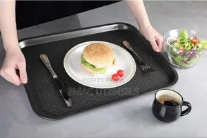 Black Fast Food Restaurants Serving Tray
