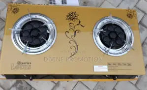 Qasa Table Top Glass Gas Cooker, 2 Burner Gas