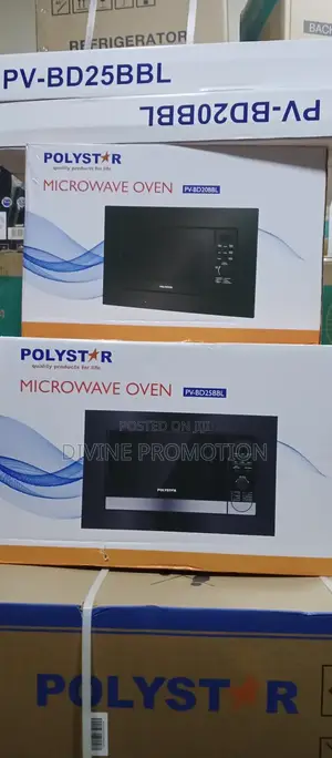 25 Liters Polystar Built-in Digital Microwave, Black Color