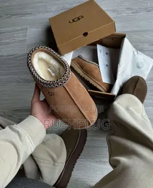 The Ugg Tassman Suede “Chestnut” Luxury Sheep Skin Mule