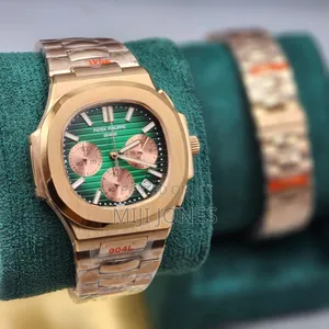 Quality PATEK Rose Gold GREEN DIAL Watch