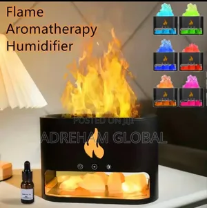 Fireplace Humidifier Fire Lamp 7 Color Flame Aroma Volcano