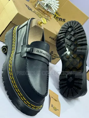 Unisex Double Yellow Tope Dr Martens Loafers