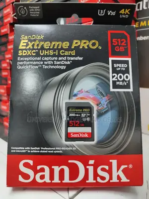 Sandisk 512gb Extreme Pro SDXC Card, Sd Card, V30 Memory