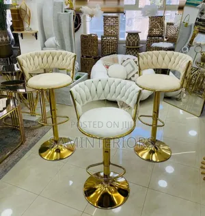 New Designed Adjustable Bar Stool With Gold Base