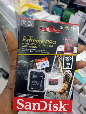 Original San Disk Extreme 64gb Memory Card With Adapter