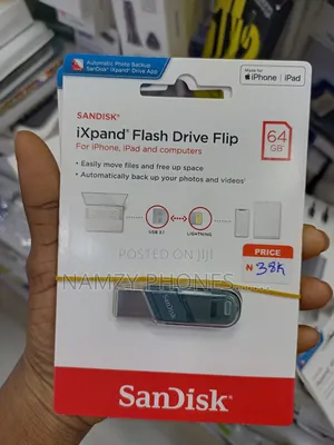 64GB Flash Drive Flip for iPhone, iPad and Computers
