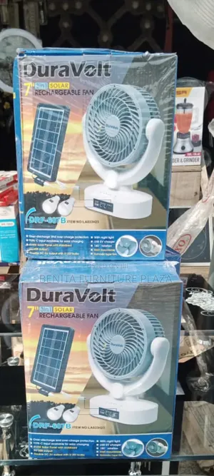 Rotational Solar Table Fan Wit 2 Bulbs
