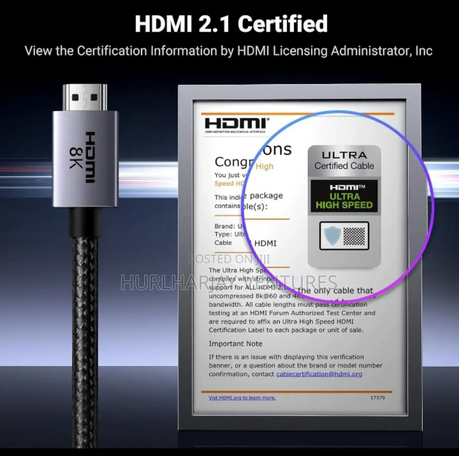3m Ugreen Hdmi V2.1 Cable