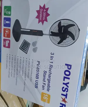 Polystar 3 in 1 Recharge Able Top Quality Fan