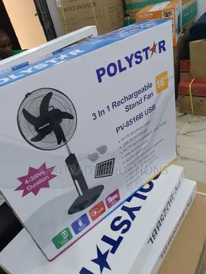 User- Friendly Polystar Rechargeable Fan 3in1