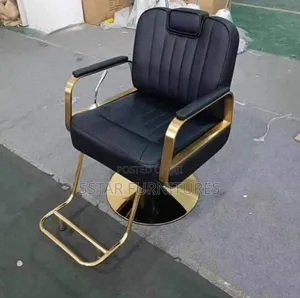 New Modern Barbing Chair With Gold Pedal