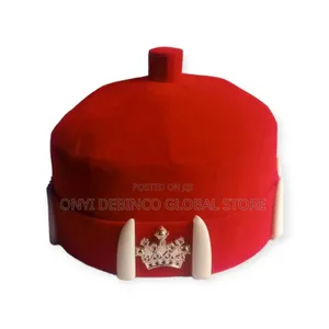 Royal Traditional King Igwe Red Cap and Ozo Cap