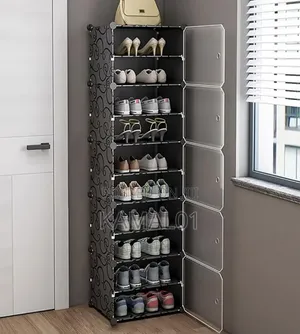 Portable Shoe Rack for Home With Door,Plastic Shoe Rack