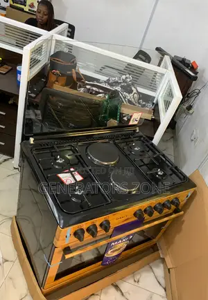 Oven Lamp Maxi 60*90 {4+2} Burner Gas Cooker Wood {F9E42G2}