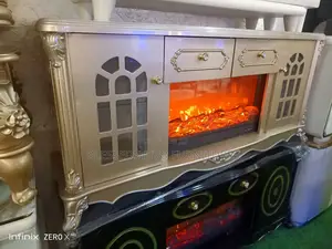 Firepalce Tv Stand Golden Color