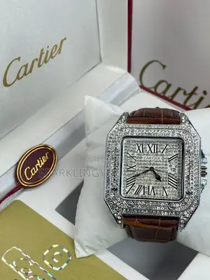 Leather Cartier Wristwatch for Men