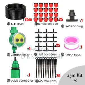 25m Garden Automatic Watering Kit Timer Adjustable Drip Head