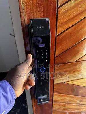 Smart Door Lock Installation and Maintenance. Wooden Iron