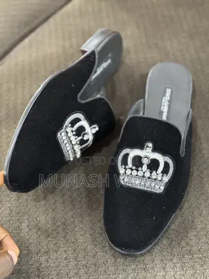 Luxury Italian Velvet Dolce Gabbana Royal Men Shoe