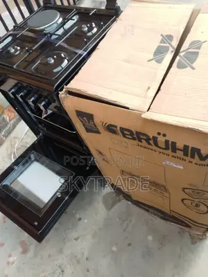Available Bruhm 3+1 Gas Cooker (Oven) Black