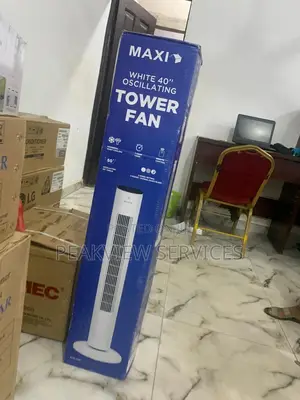 Maxi White 40'' Tower Fan - Powerful Airflow, Stylish Design