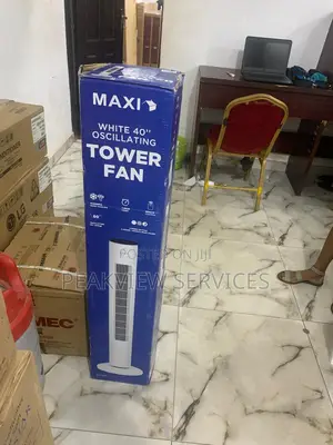 Compact Maxi White 40'' Tower Fan - Perfect for Small Spaces