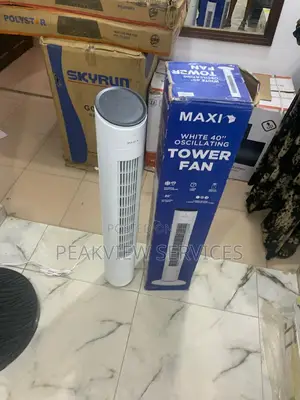 Maxi White 40'' Tower Fan - A Blend of Power and Elegance