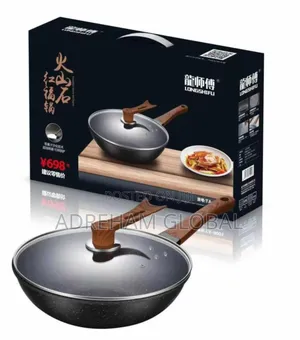 32cm Nonstick Wok Deep Frypan With Glass Cover