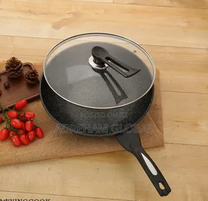 30cm Nonstick Wok Deep Frypan With Glass Cover