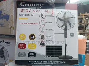 Inverter Standing Fan With Solar Panel - 15 Watts