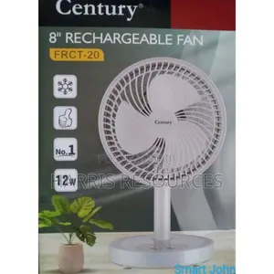 Century 8" Rechargeable Table Fan With LED Light