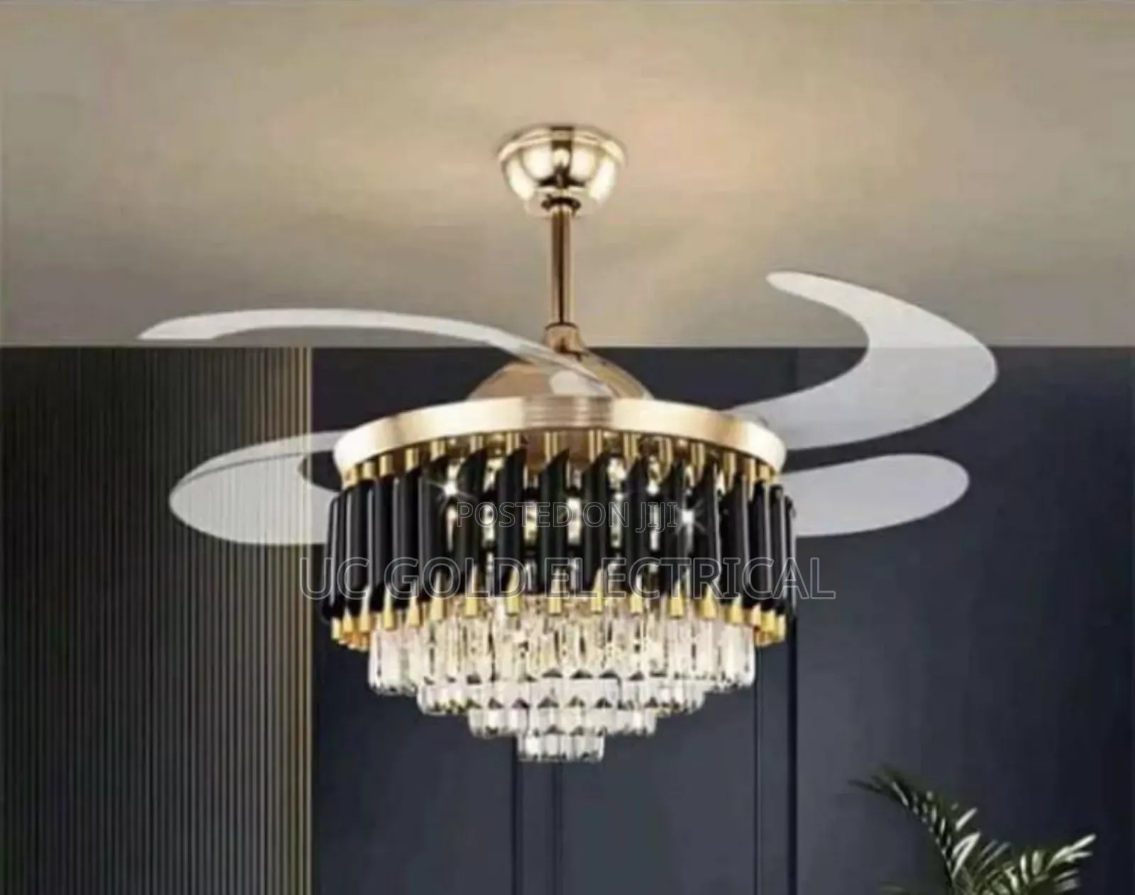 Modern Crystal Fan Light With Remote