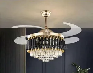 Modern Crystal Fan Light With Remote