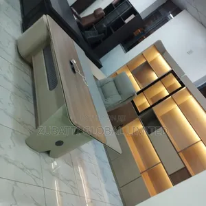 Foreign Executive Office Table With Led Light Bookshelf