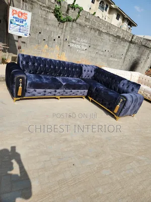 Padded L-Shaped Couch for Sitting Room.